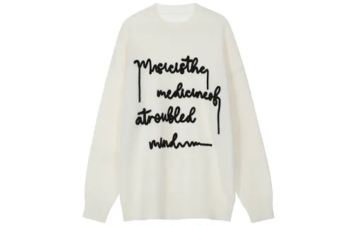 A Chock Sweater Unisex Milk Tea White