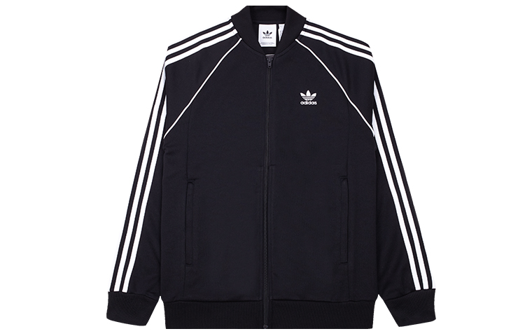 Adidas originals SST TRACK Clover Track Sports Baseball Stand Collar Jacket Men's Black