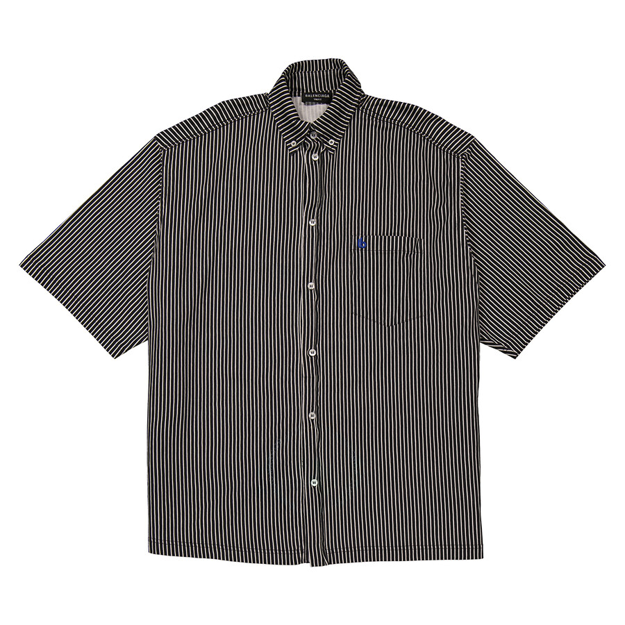 Мужская рубашка Balenciaga regular fit (черная)