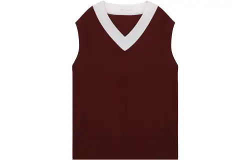 PRADA Tank Tops Men's Burgundy Sweetheart Neckline Thin Straight Fit