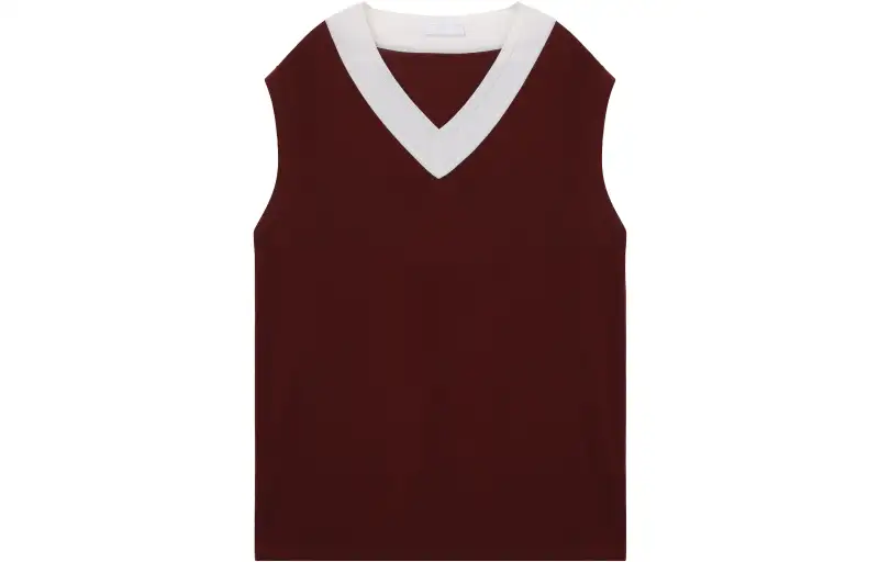 PRADA Tank Tops Men's Burgundy Sweetheart Neckline Thin Straight Fit