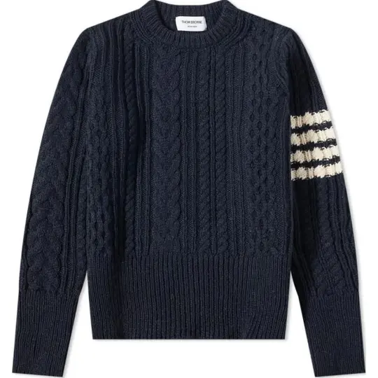 THOM BROWNE Sweaters Men's Blue Crew Neck Moderate Other