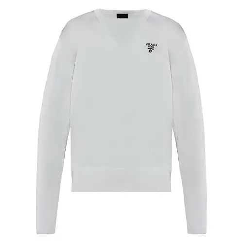 PRADA Sweaters Men's Gray V Neck Moderate