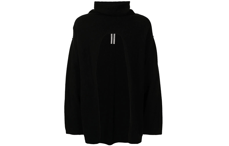RICK OWENS Cashmere Sweaters Men's Black Turtleneck Moderate