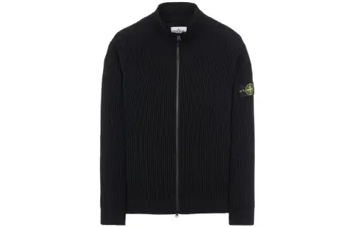 STONE ISLAND Sweaters Men's Black Stand Collar Moderate Other