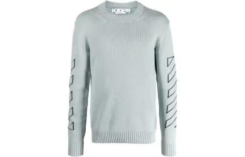 OFF WHITE Arrows Diag Outline Intarsia Knit Sweater