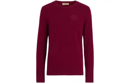Burberry Cashmere Sweaters Men's Red Crew Neck Moderate Other