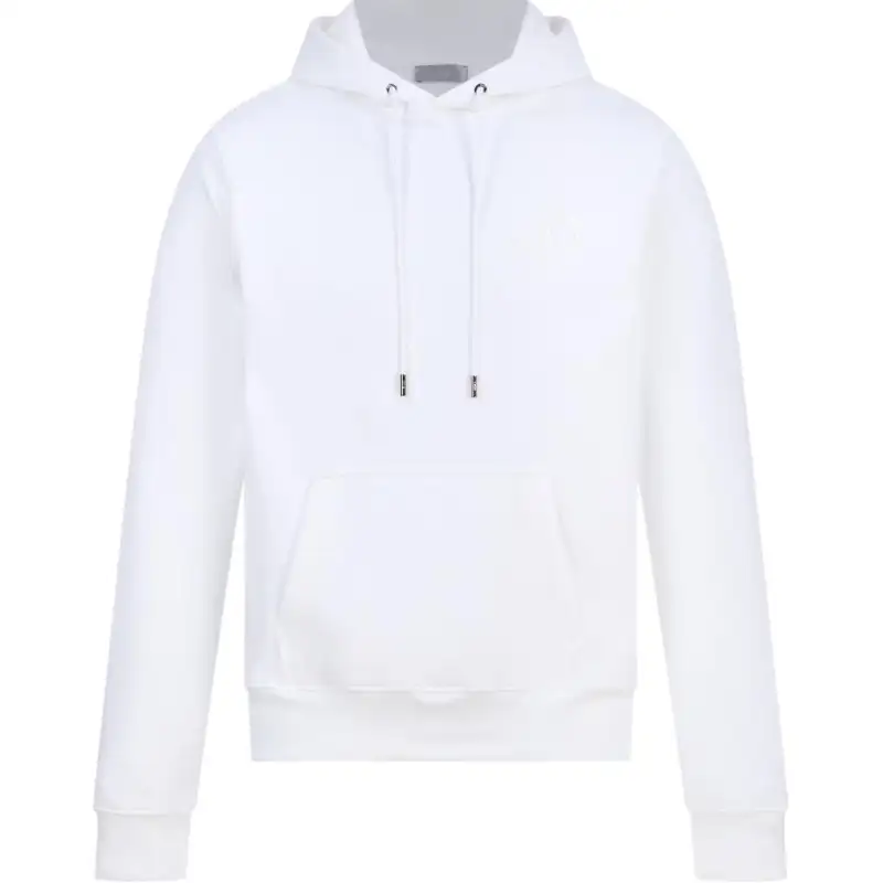 DIOR Sweatshirts Men's White Hooded Non Detachable Moderate