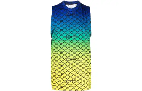 OFF WHITE Iridescent All Over Arrows Monogram Tank Top