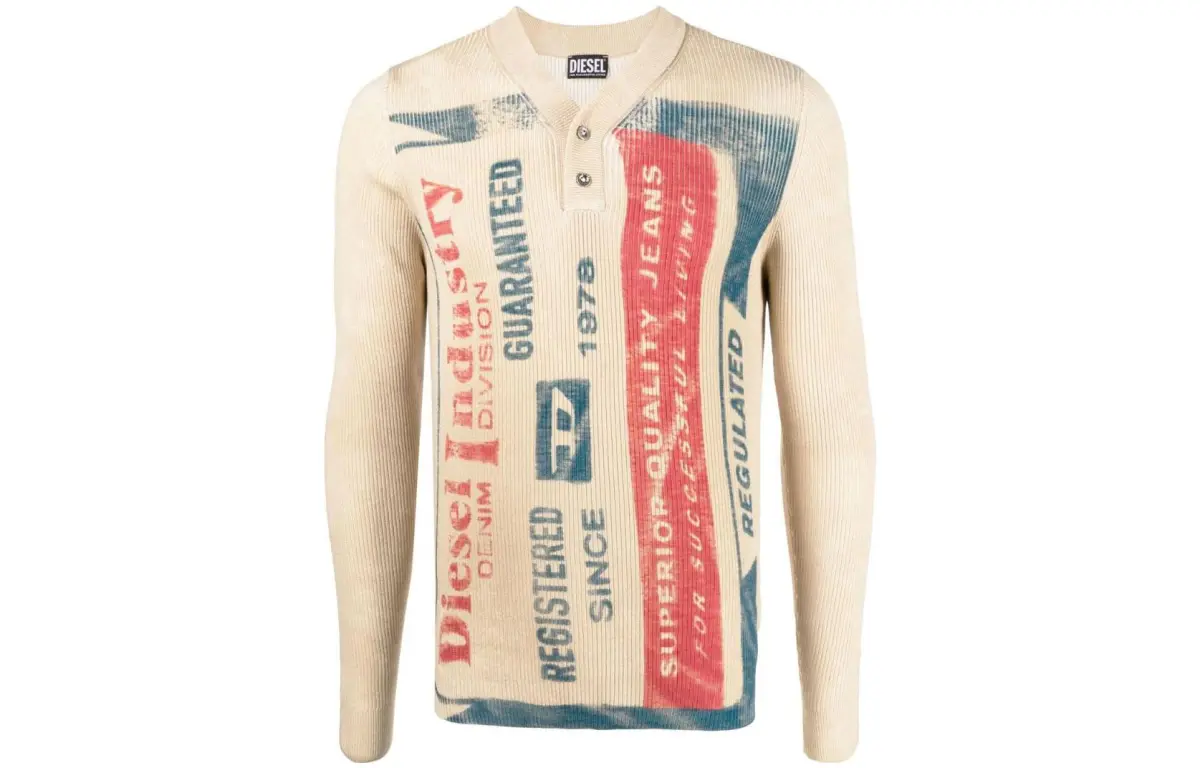 DIESEL Sweaters Men's Light Beige Half-open Collar Moderate Other