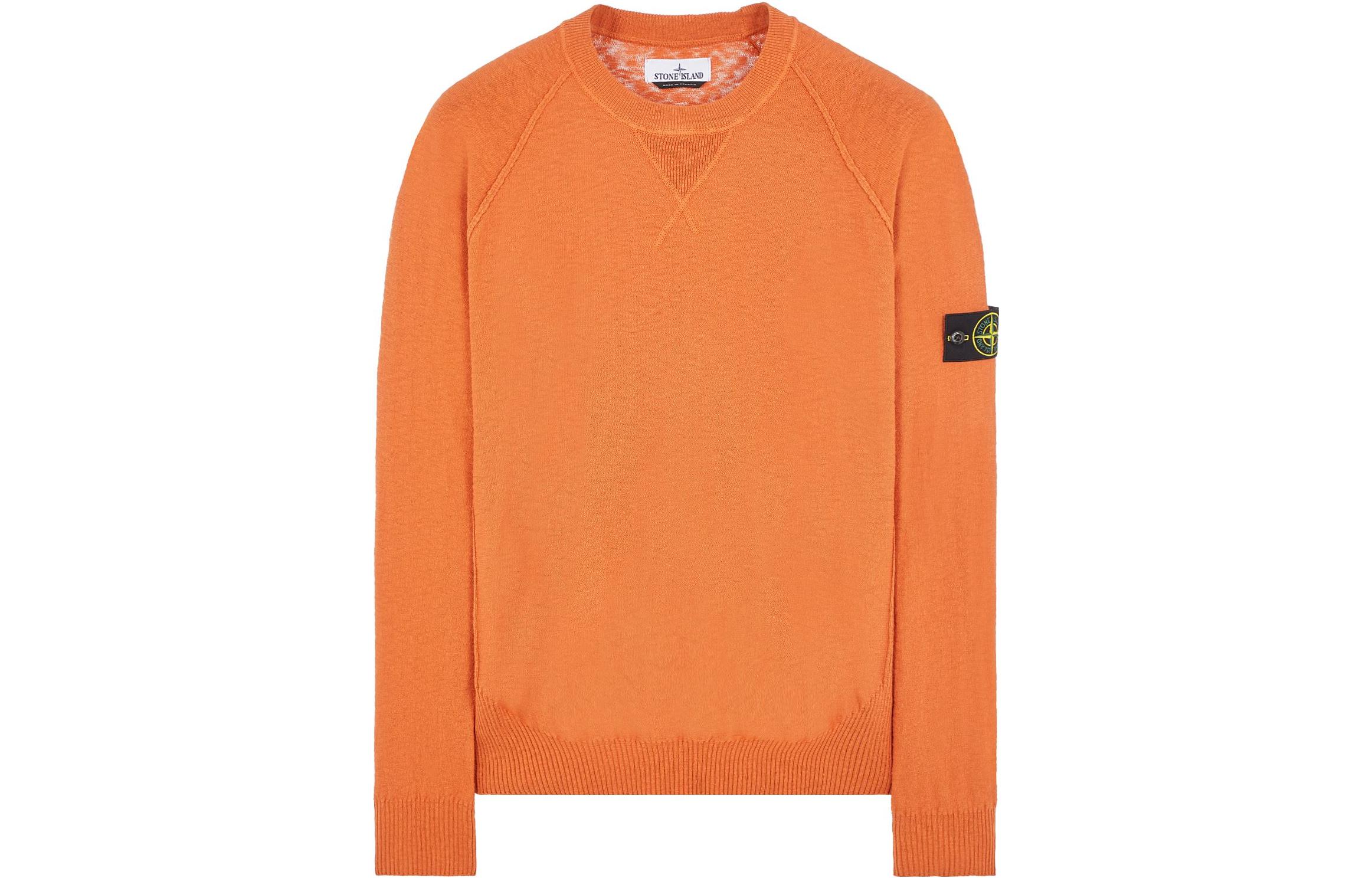 STONE ISLAND Long-sleeve with a round collar, sweater, print