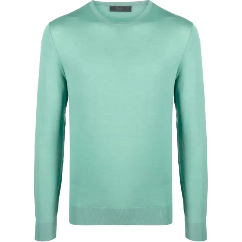 PRADA Sweaters Men's Blue Crew Neck Moderate Other