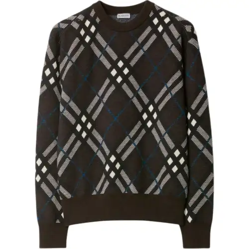 Burberry plaid-check wool-blend sweatshirt