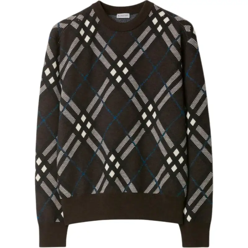 Burberry plaid-check wool-blend sweatshirt