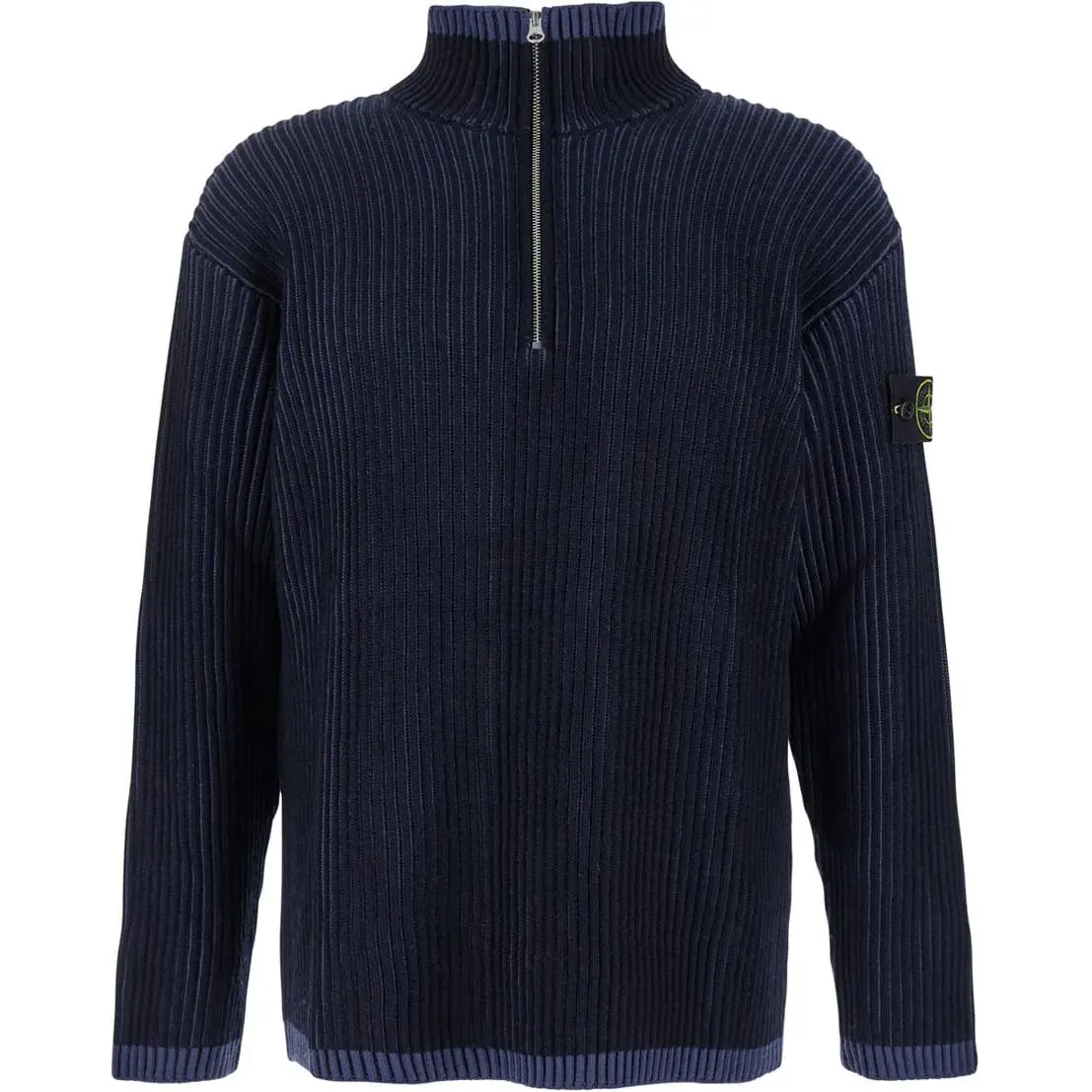 STONE ISLAND Logo Patch High Neck Knitted Jumper