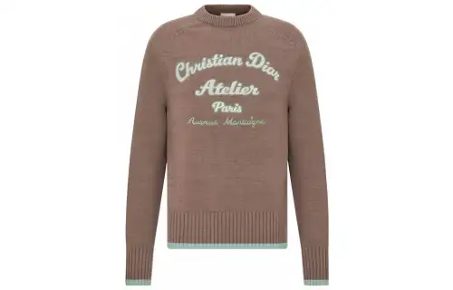 DIOR Quarterly New Products Sweaters Men's Brown Crew Neck Moderate Other