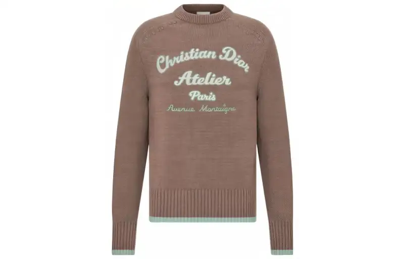 DIOR Quarterly New Products Sweaters Men's Brown Crew Neck Moderate Other