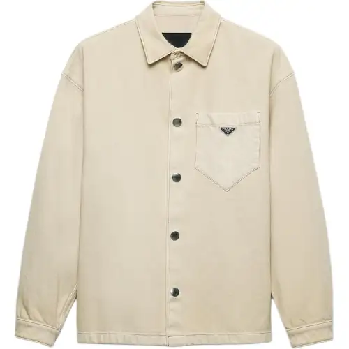 PRADA Logo plaque Denim Shirt