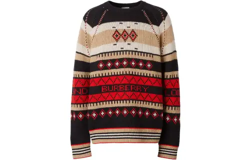 Burberry Cashmere Sweaters Men's Umber Crew Neck Moderate
