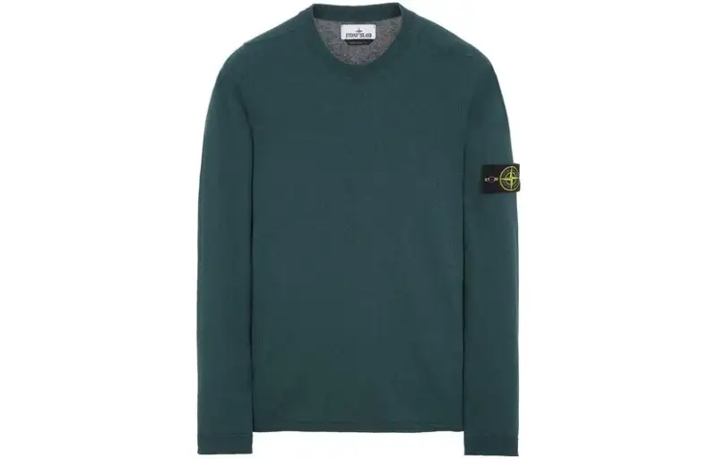 STONE ISLAND Sweaters Men's Dark Green Crew Neck Moderate Other