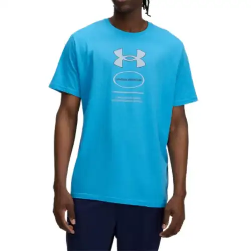 Under Armour Branded T Shirt Men's Ether Blue