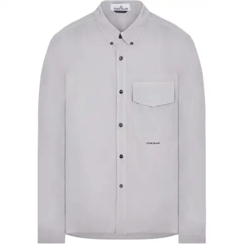 STONE ISLAND Shirts Men's Gray Lapel Moderate Other