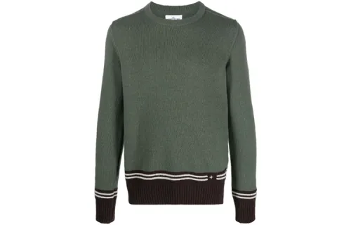 STONE ISLAND Sweaters Men's Green Crew Neck Moderate Base Layer