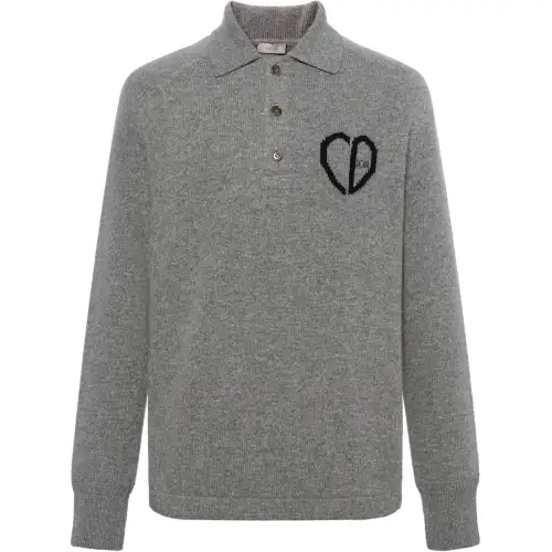 DIOR Quarterly New Products Sweaters Men's Gray Polo Collar Moderate Other