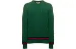 GUCCI Cashmere Sweaters Men's Green Crew Neck Moderate