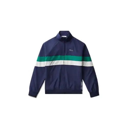 FILA Full Zip Woven Track Jackets & Coats Men's Marine Blue/Sandstone/Gardenia