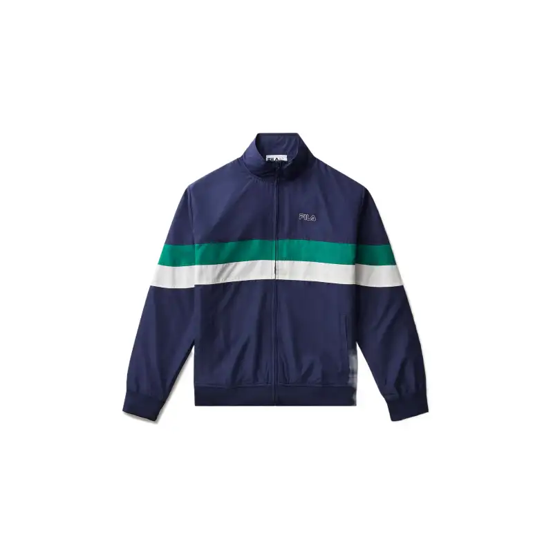 FILA Full Zip Woven Track Jackets & Coats Men's Marine Blue/Sandstone/Gardenia