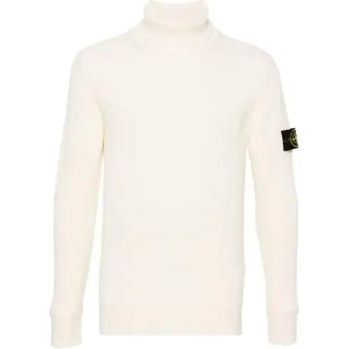 STONE ISLAND Logo Patch Roll Neck Jumper