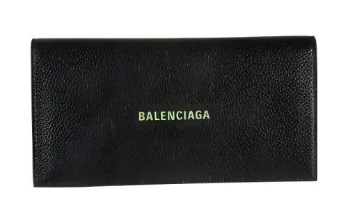 Balenciaga Genuine Leather Wallet Men's Black