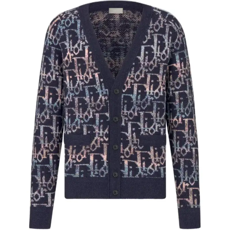 DIOR Sweaters Men's Blue V Neck Moderate