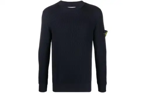 Stone Island Logo Patch Crewneck Knitted Jumper