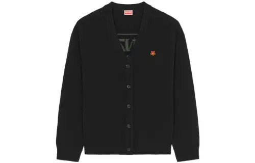 patch-detail wool cardigan