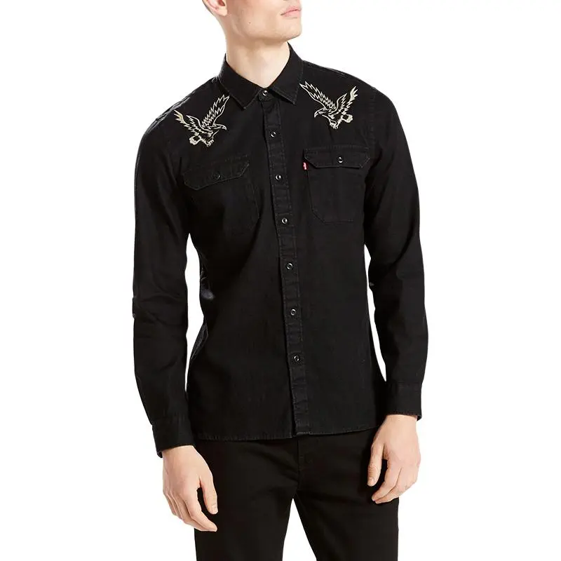 Levi's Shirts Men's Black Lapel Moderate Other