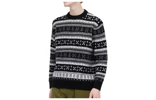 UNIQLO Sweaters Unisex Black Crew Neck Moderate Other