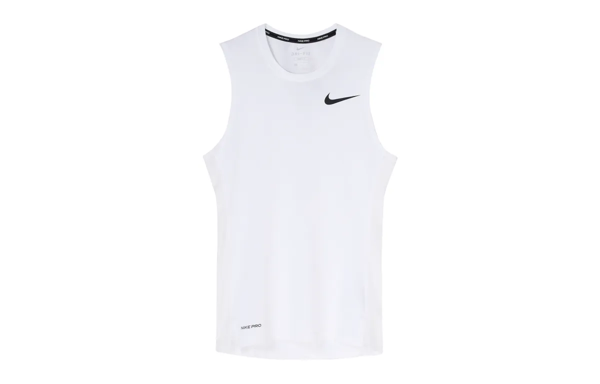 Nike Tank Tops Men's White Crew Neck Moderate Straight Fit