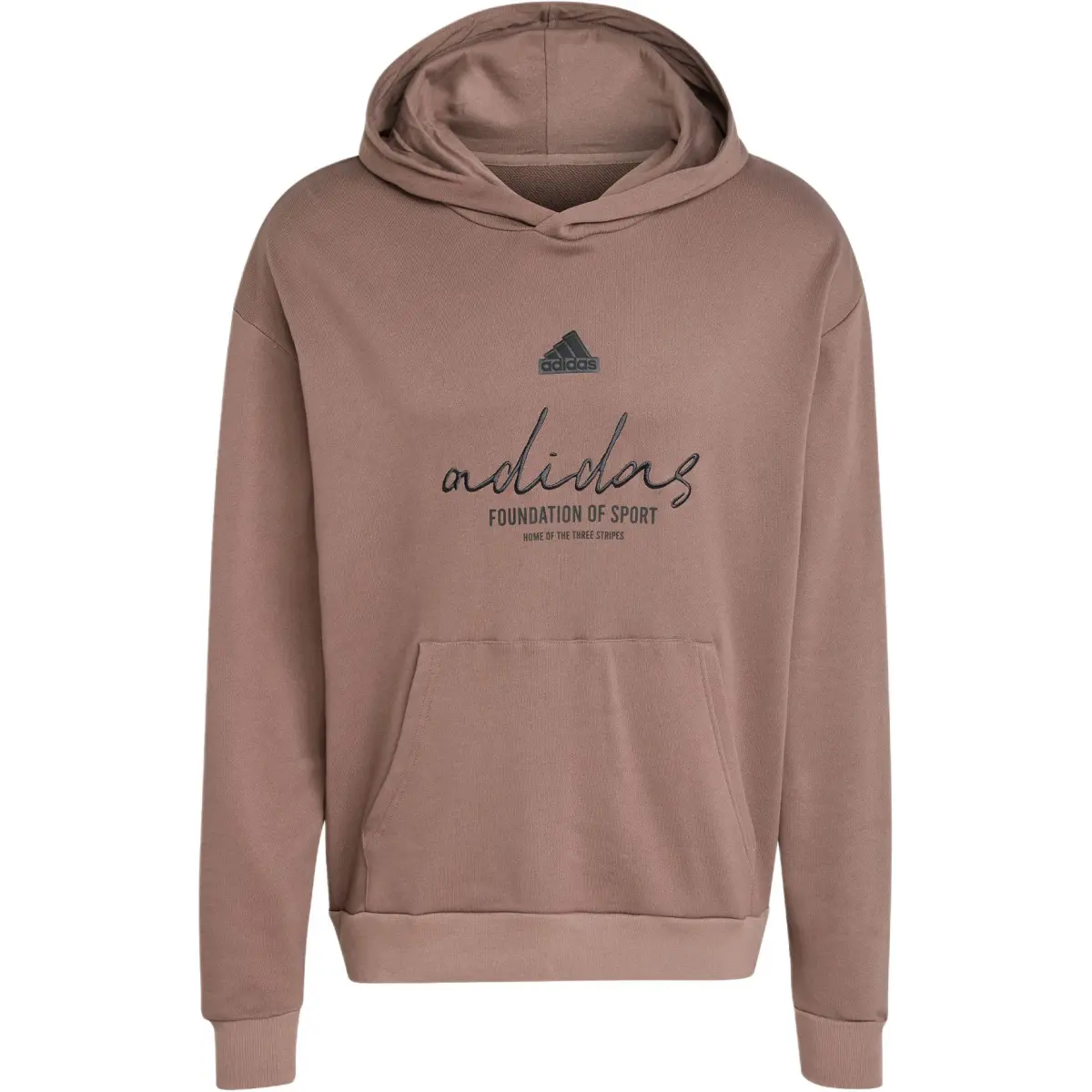 Adidas BRAND LOVE FRENCH TERRY HOODIE Sweatshirt Unisex Stratum Dark Earthy Brown