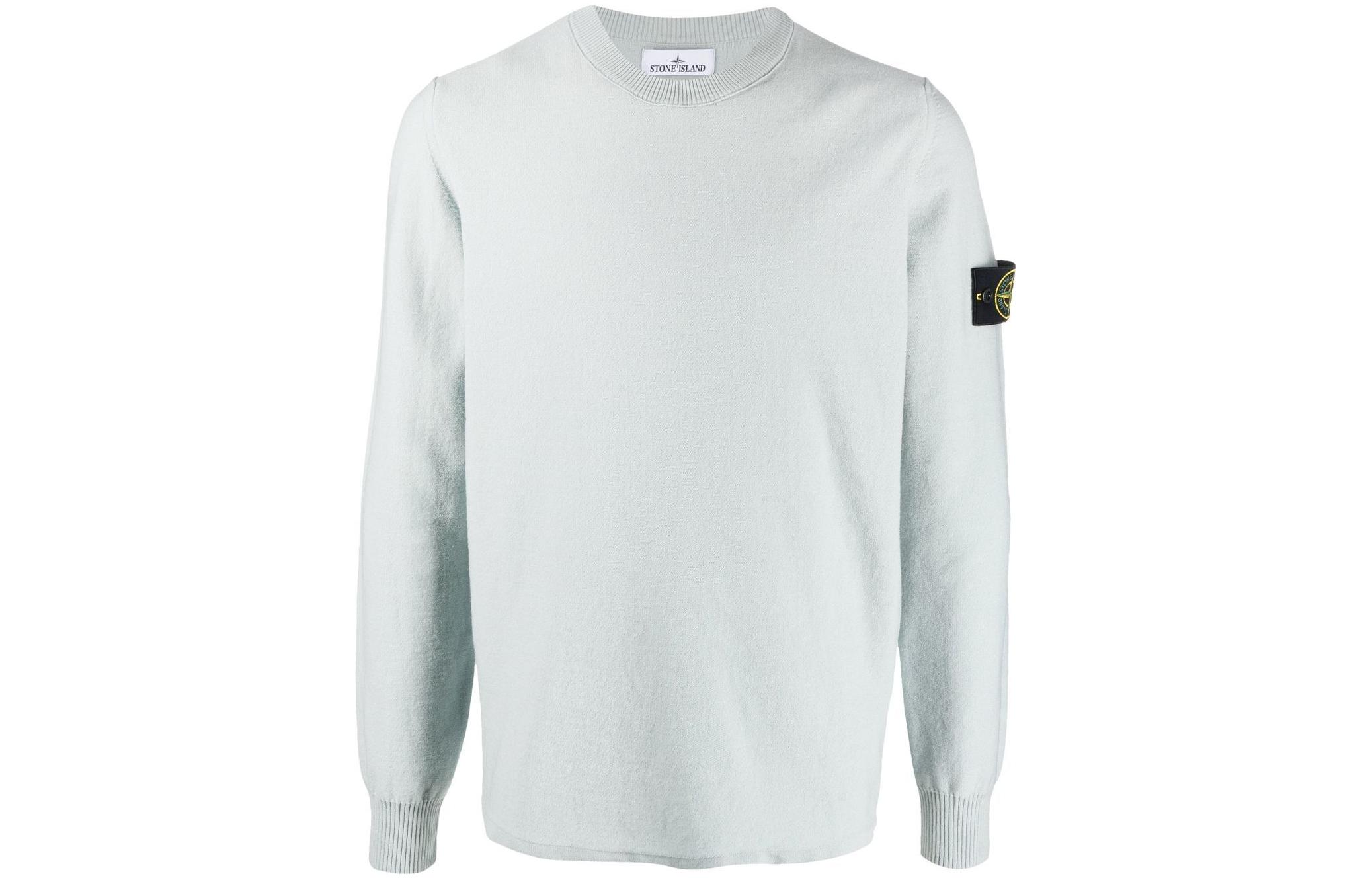 STONE ISLAND Sweaters Men's Ice Blue Crew Neck Moderate Other