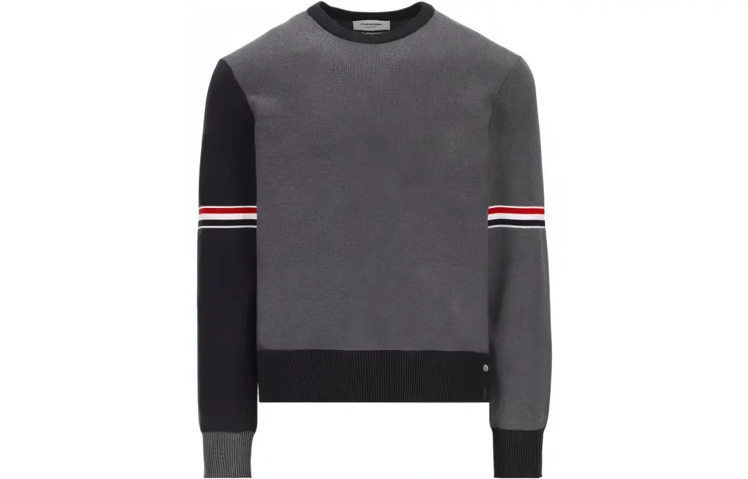 THOM BROWNE Color-Block Crewneck Sweater