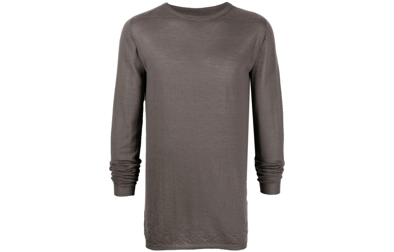 RICK OWENS Long-sleeved Marl-knit T-shirt