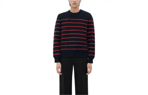 Bottega Veneta Sweaters Men's Black Crew Neck Moderate