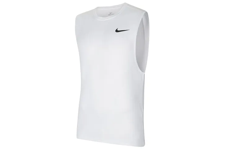Nike Tank Tops Men's White Crew Neck Thin Straight Fit