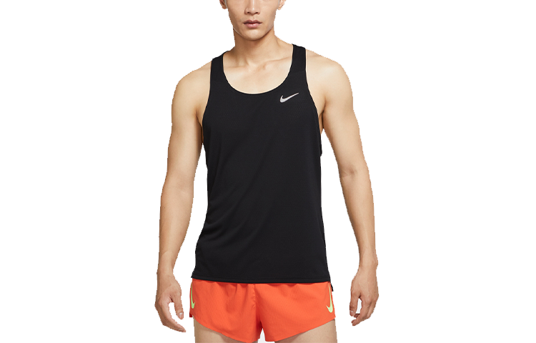 Nike Running Tank Tops Men’s Black Crew Neck Moderate Straight Fit