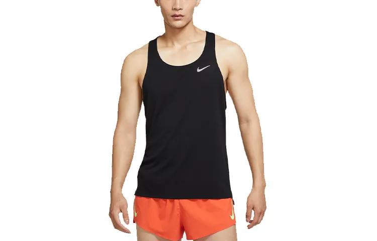 Nike Running Tank Tops Men's Black Crew Neck Moderate
