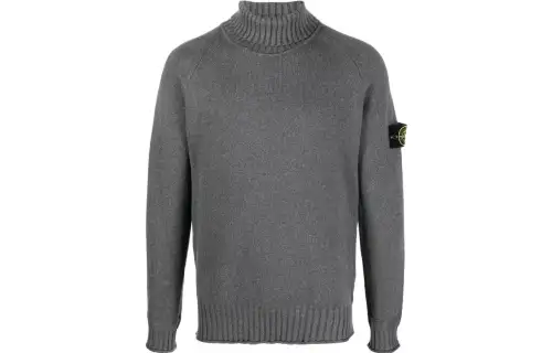 STONE ISLAND Sweaters Men's Gray Turtleneck Moderate Other