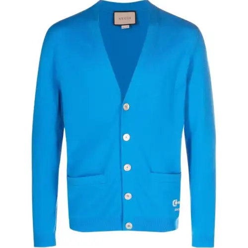 GUCCI Horsebit Detail V Neck Cardigan