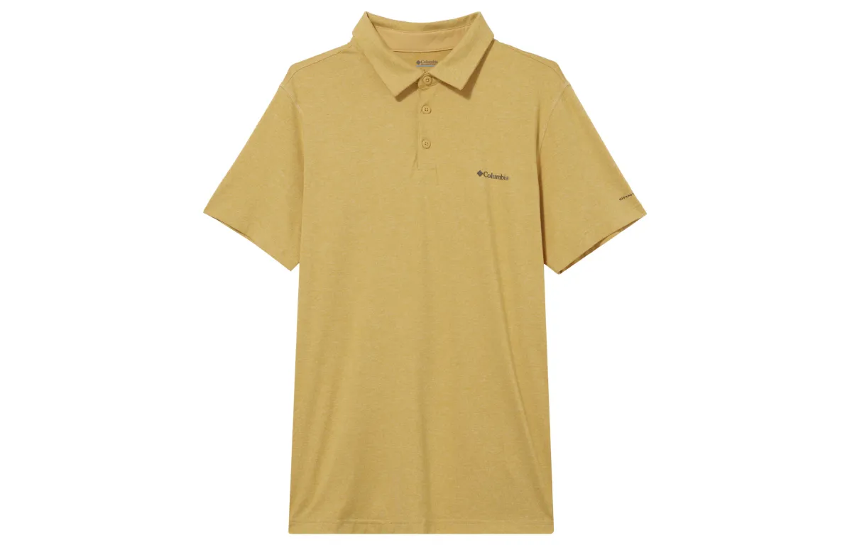 Columbia Yellow Tech Trail T Shirt Sun Protection Polo Shirt Men's Yellow